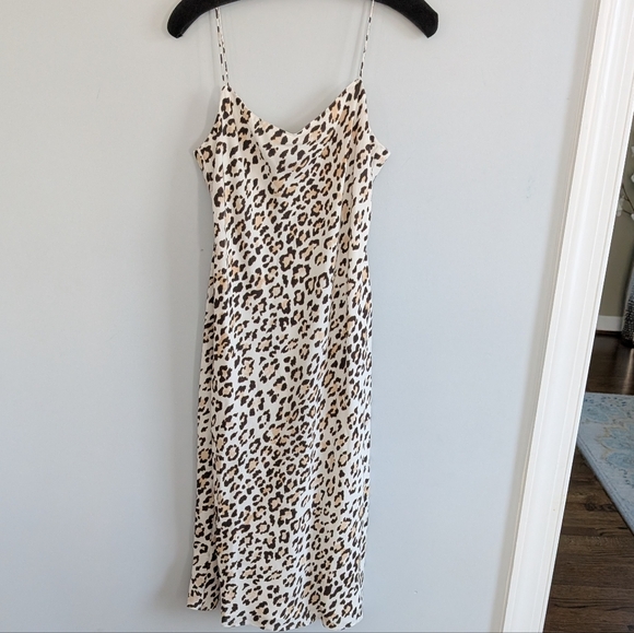 NEW Women's Theory Slip Dress Small Natural Classic Leopard - Picture 3 of 5